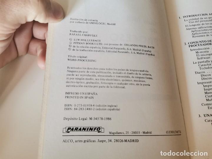 Libros de segunda mano: GU&Iacute;A F&Aacute;CIL PROCESO DE TEXTOS L. HOLLEEBACH ED. PARANINFO 1987 - Foto 2