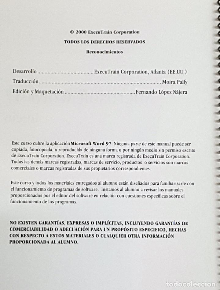 Libros de segunda mano: Manual de clases Microsoft Word 97 Inicio. - Foto 3