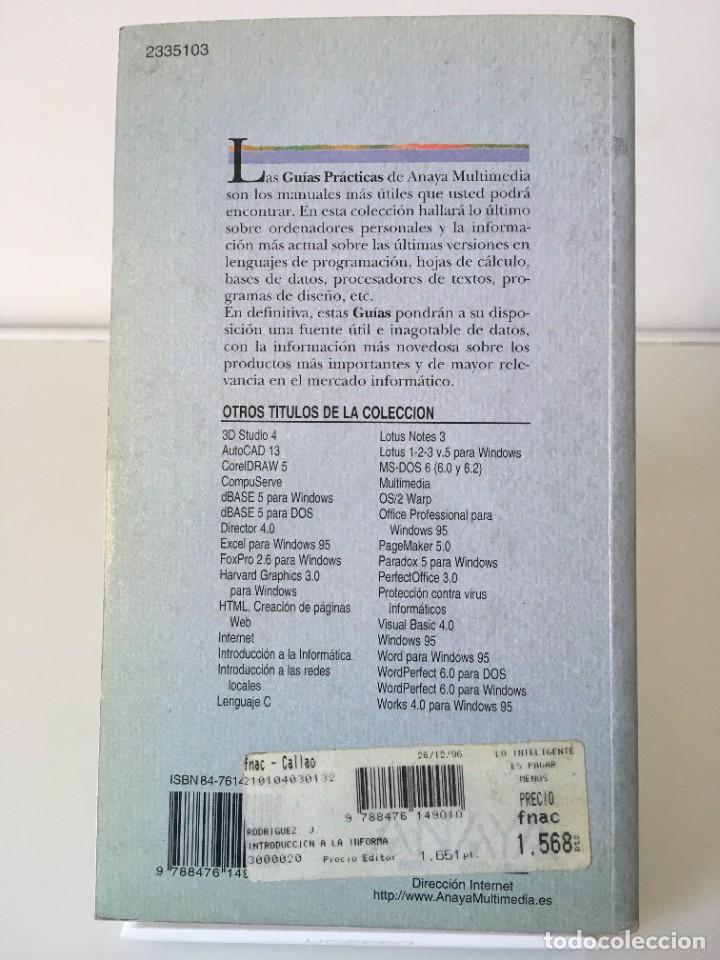 Libros de segunda mano: INTRODUCCI&Oacute;N A LA INFORM&Aacute;TICA. JORGE RODR&Iacute;GUEZ VEGA - Foto 2