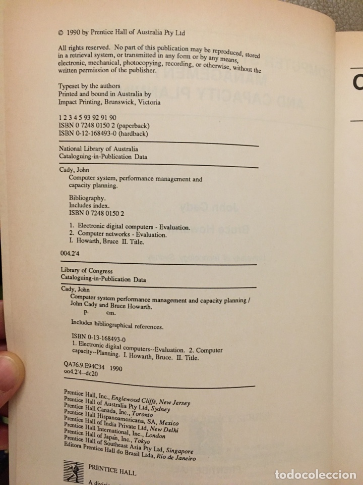 Libros de segunda mano: Computer systems performance managment and capacity planning / J. Cady, Bruce Howarth. 1990 - Foto 3