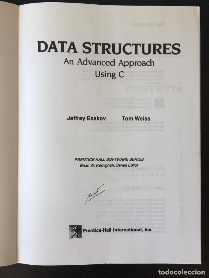 Libros de segunda mano: Data structures: an advanced approach Using C / Jeffrey Esakov, Tom Weiss. 1989 - Foto 2
