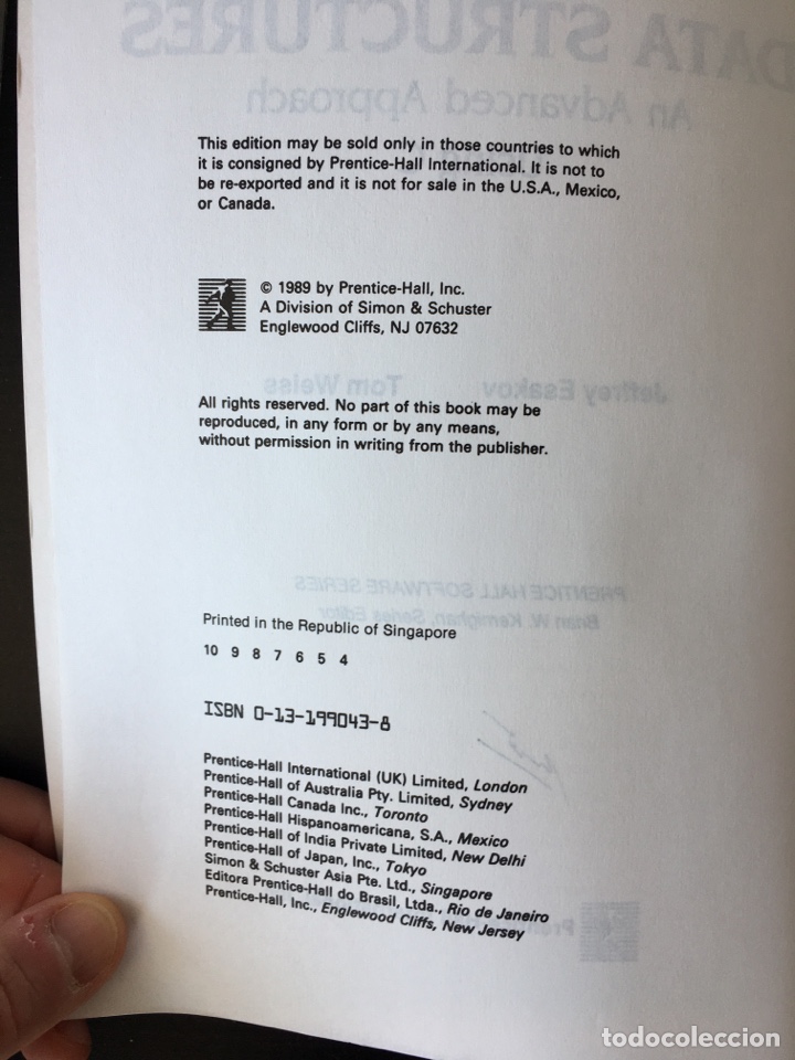 Libros de segunda mano: Data structures: an advanced approach Using C / Jeffrey Esakov, Tom Weiss. 1989 - Foto 3