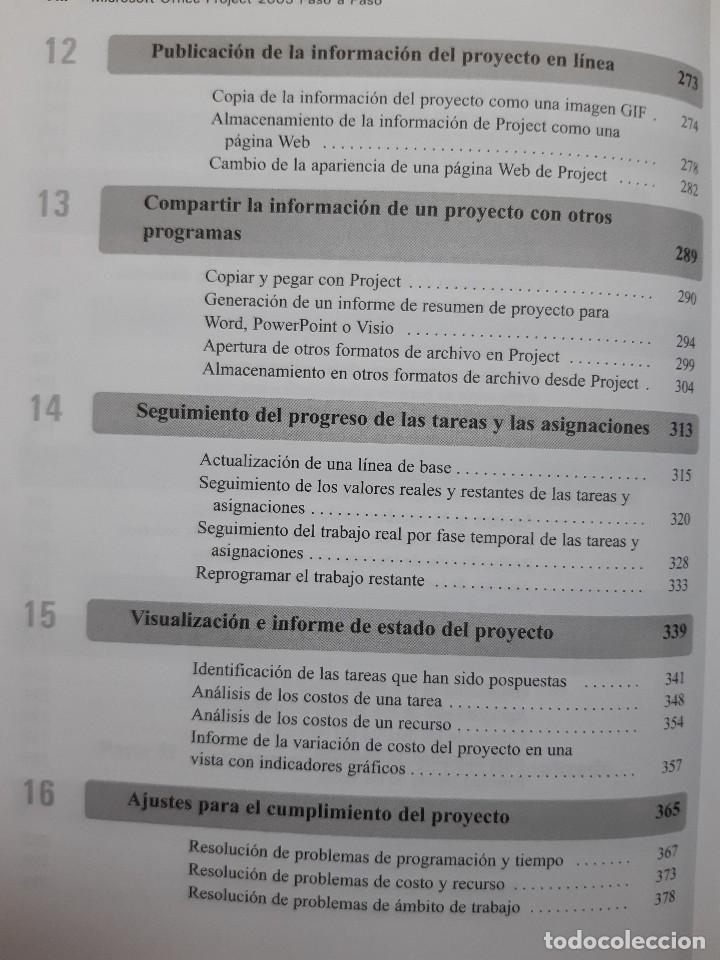 Libros de segunda mano: PASO A PASO MICROSOFT OFFICE PROJECT 2003 Y CDROM Carl Chatfield Timothy Johnson MacGrawHill TM - Foto 13