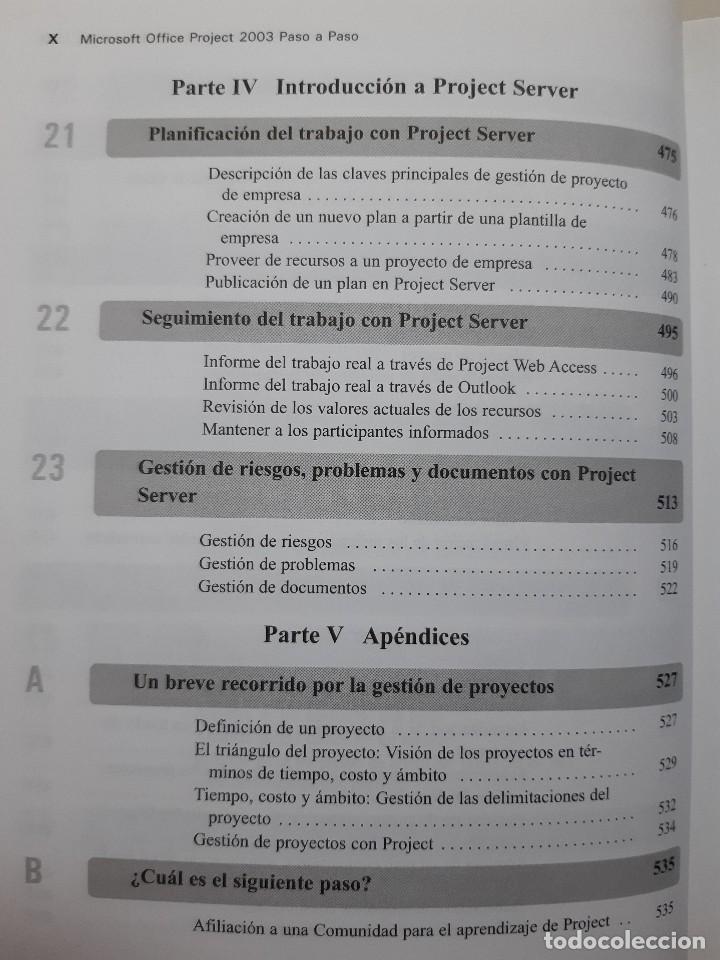 Libros de segunda mano: PASO A PASO MICROSOFT OFFICE PROJECT 2003 Y CDROM Carl Chatfield Timothy Johnson MacGrawHill TM - Foto 15