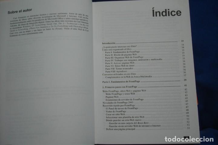 Libros de segunda mano: FRONTPAGE 2003, MICROSOFT OFFICE , LA BIBLIA DE - CURT SIMMONS - ANAYA 2004 - Foto 2