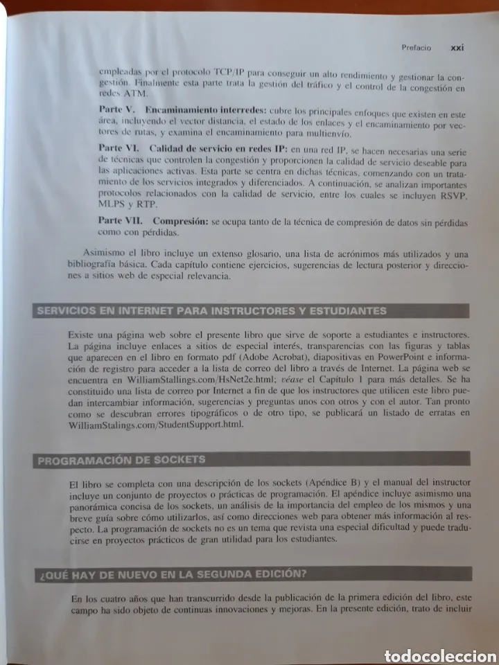 Libros de segunda mano: REDES E INTERNET DE ALTA VELOCIDAD - WILLIAM STALLINGS - PRENTICE HALL - 2003 - Foto 20