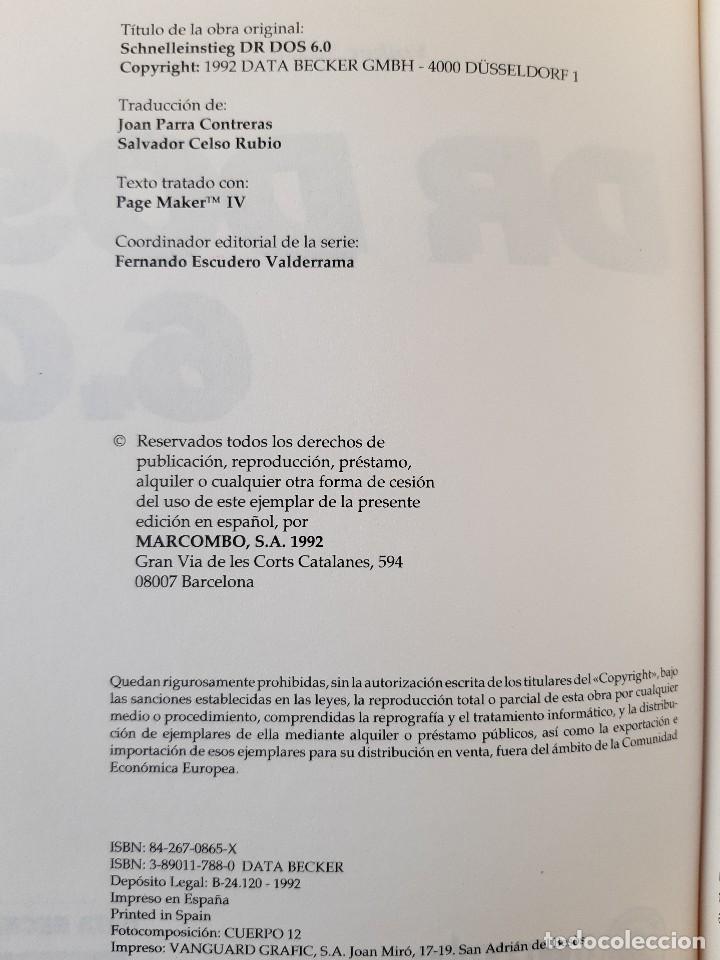 Libros de segunda mano: DR DOS 6.0 ACCESO RAPIDO INFORMATICA RETRO DATA BECKER MARCOMBO 1992 EC - Foto 9
