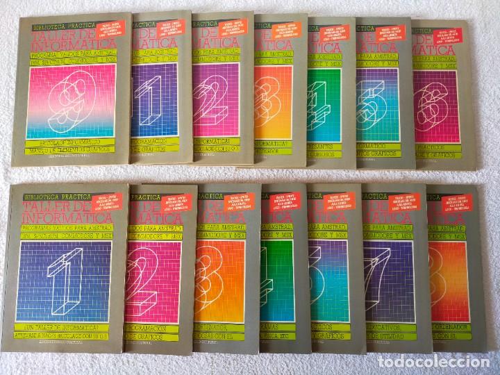 Libros de segunda mano: TALLER DE INFORMATICA. PROGRAMAS PARA AMSTRAD, IBM, SPECTRUM, COMMODORE y MSX - LOTE DE 14 TOMOS. - Foto 1