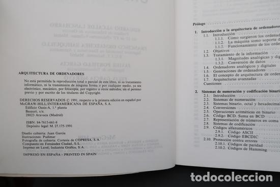 Libros de segunda mano: LIBRO INFORMATICA ARQUITECTURA DE ORDENADORES . ALCALDE ORMAECHEA MCGRAW HILL 1991 - Foto 4