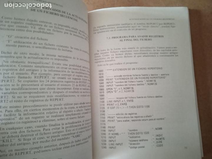 Libros de segunda mano: FICHEROS EN BASIC. PARANINFO, 1987. 4&ordf; ED. 173 PP - Foto 5