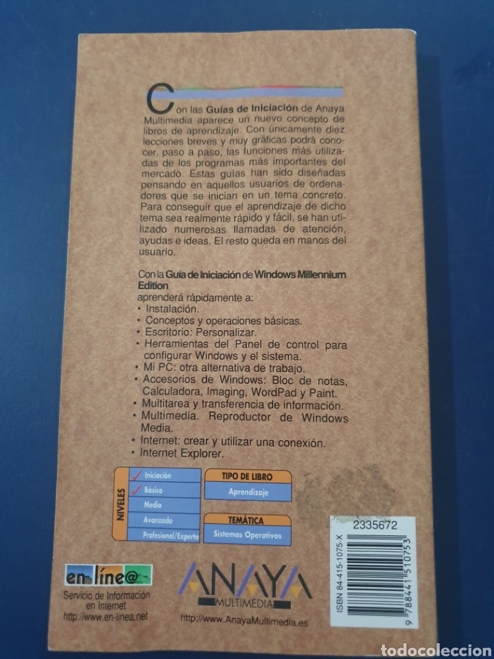 Libros de segunda mano: WINDOWS MILLENIUM EDITION GU&Iacute;A DE INICIACI&Oacute;N ANAYA - Foto 2