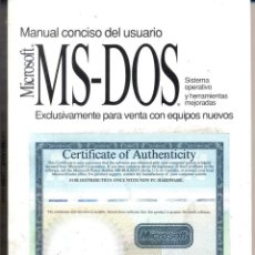 Libros de segunda mano: MANUAL CONCISO DEL USUARIO MICROSOFT MS-DOS. Lote 308246418