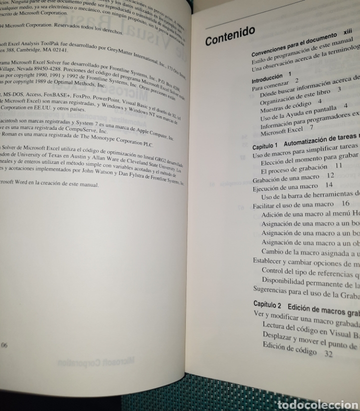 Libros de segunda mano: MICROSOFT EXCEL, MANUAL USUARIO VISUAL BASIC , WINDOWS, MACINTOSH, 1992 - Foto 2