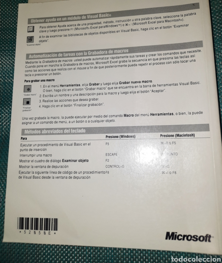 Libros de segunda mano: MICROSOFT EXCEL, MANUAL USUARIO VISUAL BASIC , WINDOWS, MACINTOSH, 1992 - Foto 3