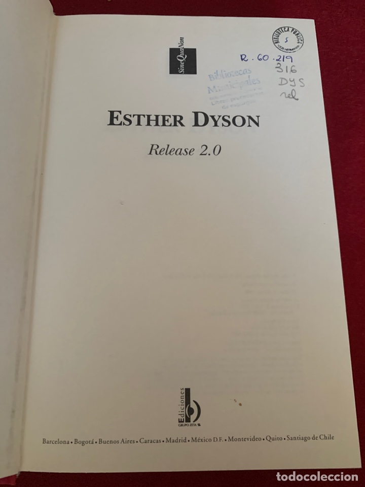 Libros de segunda mano: Release 2.0. Esther Dyson. Tapa dura. - Foto 4