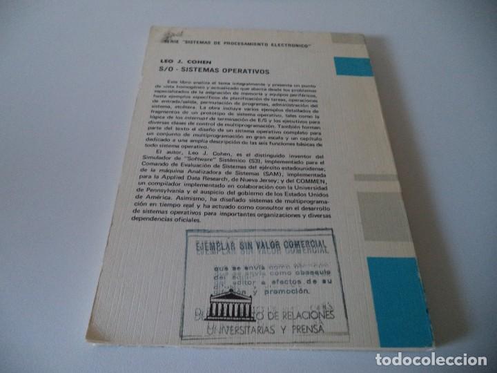 Libros de segunda mano: S/O -SISTEMAS OPERATIVOS.Leo J. Cohen - Foto 3