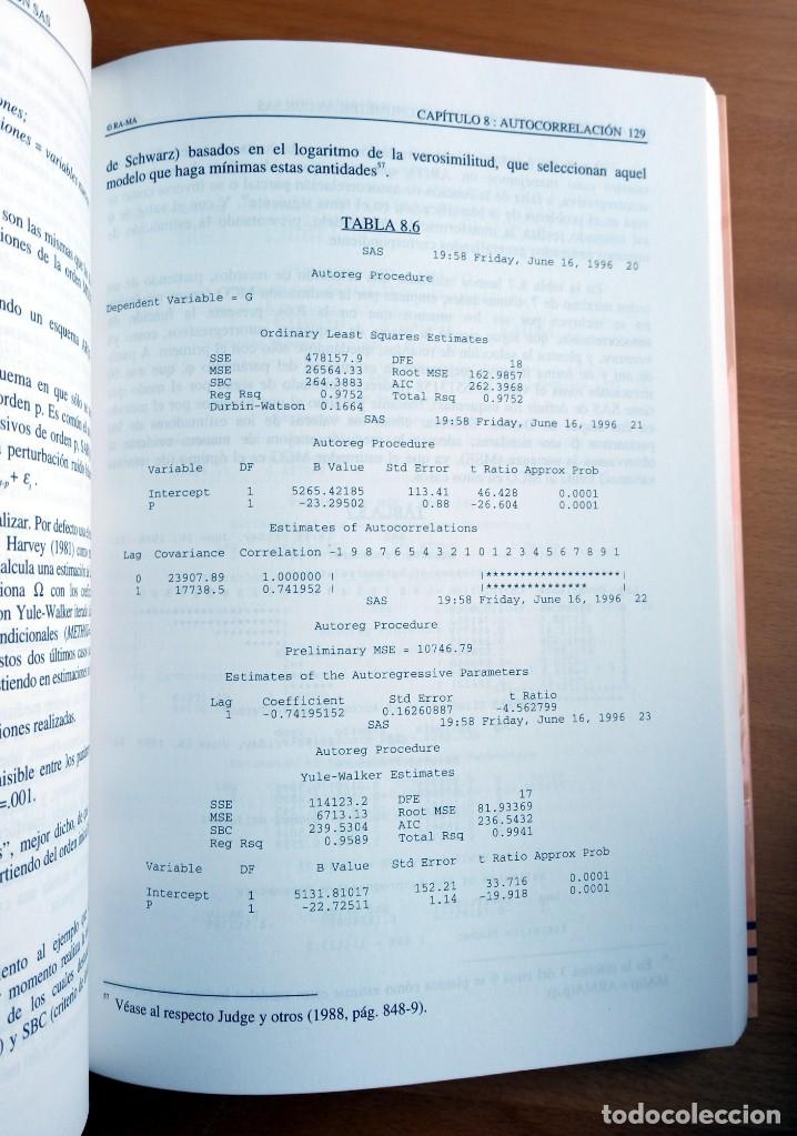 Libros de segunda mano: Aplicaciones estad&iacute;sticas y econom&eacute;tricas con SAS, de U. Carrascal. - Foto 3