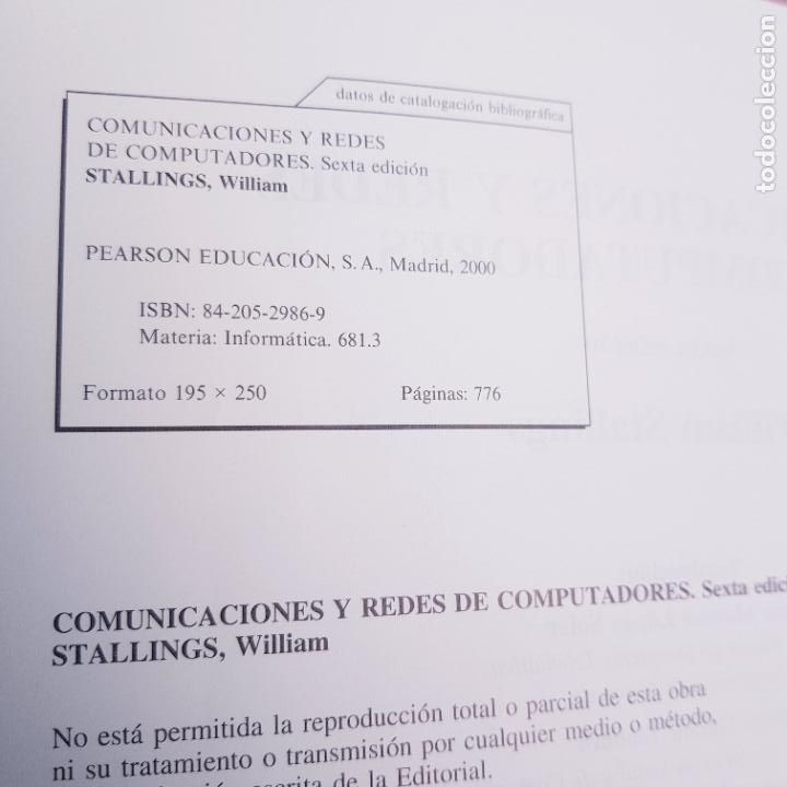 Libros de segunda mano: LIBRO-COMUNICACIONES Y REDES DE COMPUTADORES-WILLIAN STALLINGS-6&ordf;EDICI&Oacute;N-PRENTICE HALL-2002. - Foto 11