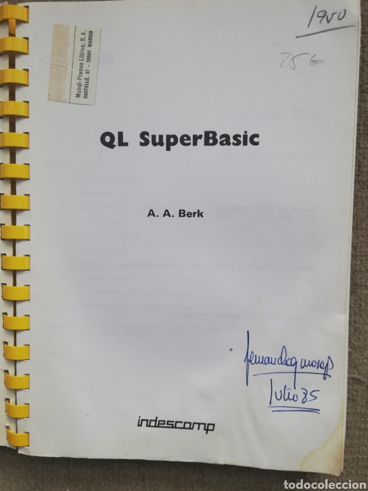 Libros de segunda mano: QL SuperBasic, de A. A. Berk. Edici&oacute;n de 1985 - Foto 3