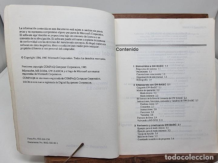 Libros de segunda mano: 1987. COMMODORE MICROSOFT GW-BASIC GUIA DEL USUARIO - Foto 3