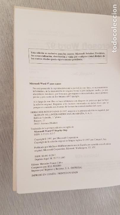 Libros de segunda mano: GUIA DE FORMACION DE MICROSOFT WORD 97 - Foto 2