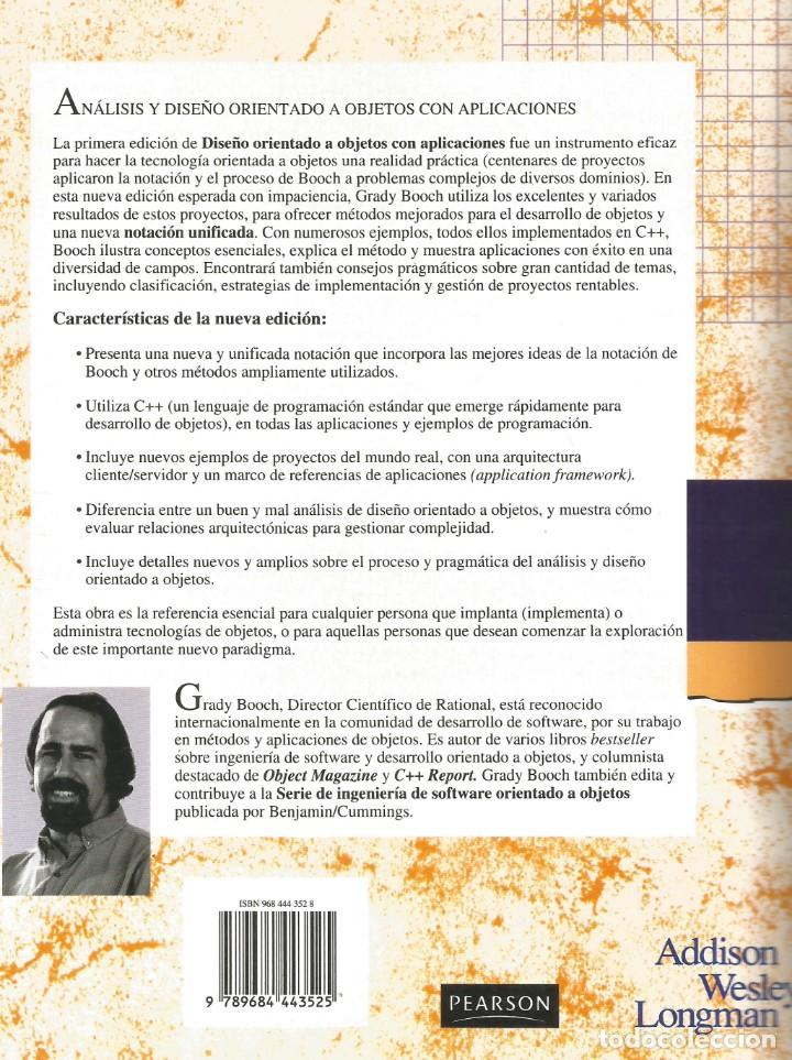 Libros de segunda mano: An&aacute;lisis y dise&ntilde;o orientado a objetos con aplicaciones. Grady Booch. Pearson. - Foto 2