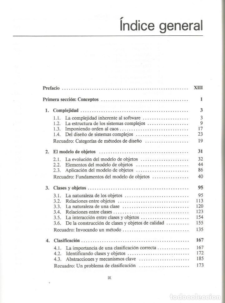 Libros de segunda mano: An&aacute;lisis y dise&ntilde;o orientado a objetos con aplicaciones. Grady Booch. Pearson. - Foto 3