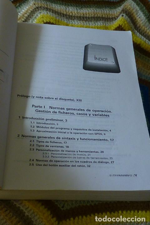 Libros de segunda mano: SPSS para WINDOWS - version 8 en espa&ntilde;ol - editorial Paraninfo 1998 - 820 gramos - Foto 3