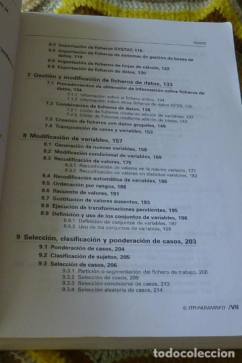 Libros de segunda mano: SPSS para WINDOWS - version 8 en espa&ntilde;ol - editorial Paraninfo 1998 - 820 gramos - Foto 5