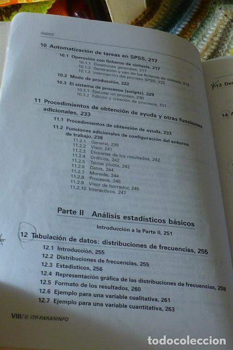 Libros de segunda mano: SPSS para WINDOWS - version 8 en espa&ntilde;ol - editorial Paraninfo 1998 - 820 gramos - Foto 6