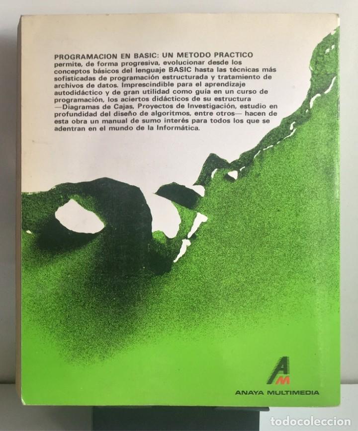 Libros de segunda mano: PROGRAMACI&Oacute;N EN BASIC. Un m&eacute;todo pr&aacute;ctico. - Foto 2