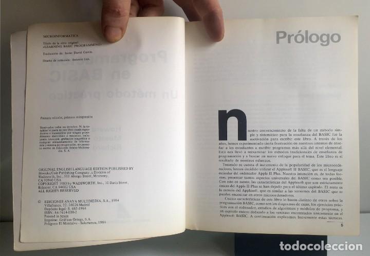 Libros de segunda mano: PROGRAMACI&Oacute;N EN BASIC. Un m&eacute;todo pr&aacute;ctico. - Foto 4