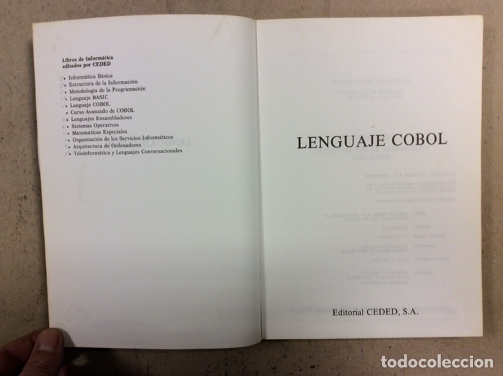 Libros de segunda mano: LENGUAJE COBOL. IGNACIO DEL CAMPO MART&Iacute;N. EDITORIAL CEDED 1985 - Foto 2