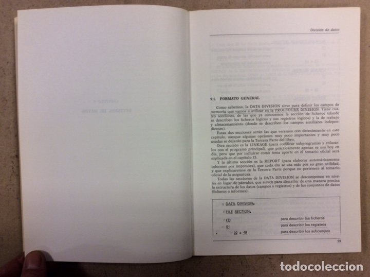 Libros de segunda mano: LENGUAJE COBOL. IGNACIO DEL CAMPO MART&Iacute;N. EDITORIAL CEDED 1985 - Foto 6