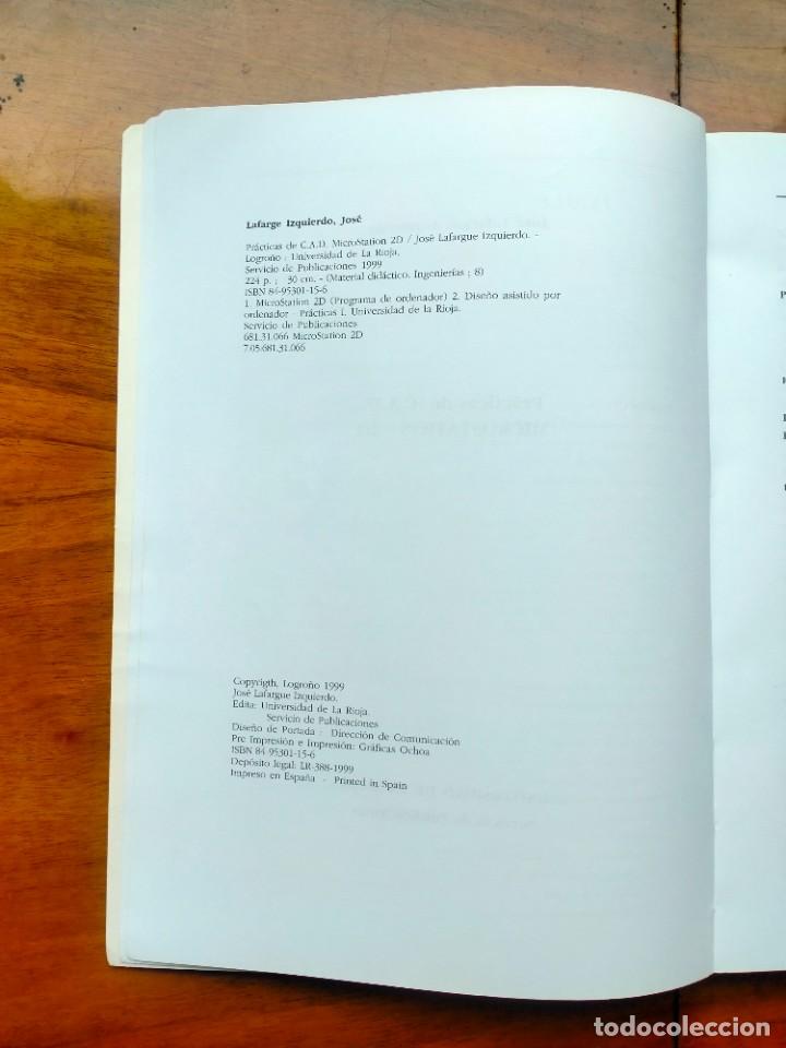 Libros de segunda mano: Pr&aacute;cticas de C.A.D. MicroStation 2D. Universidad de La Rioja. - Foto 2