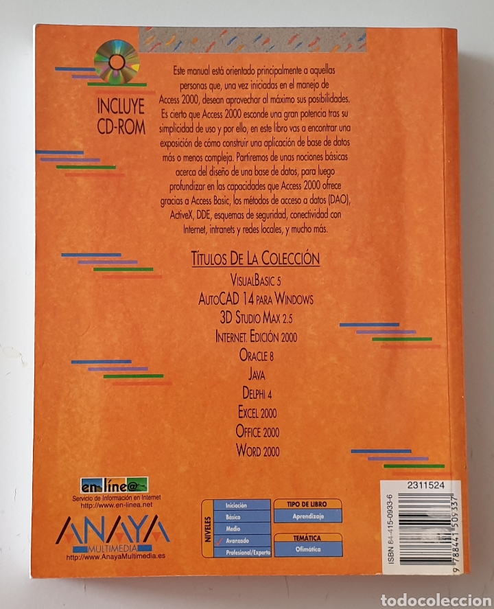 Libros de segunda mano: LIBRO MANUAL AVANZADO MICROSOFT ACCESS 2000 (Anaya Multimedia, 1999) - Foto 3