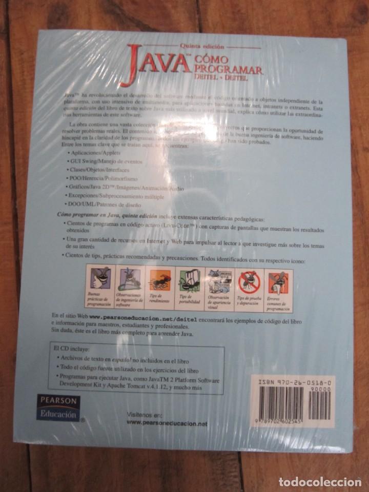 Libros de segunda mano: JAVA tm C&Oacute;MO PROGRAMAR. Deitel tm. Pearson Prentice Hall. Nuevo. Retractilado. Incluye CD-ROM - Foto 2