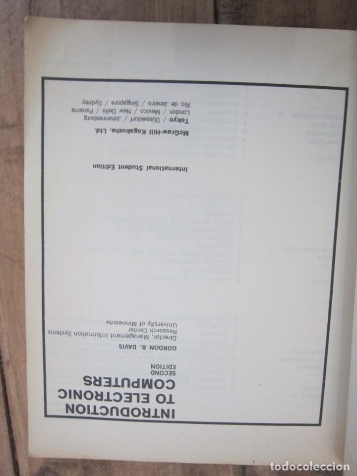 Libros de segunda mano: INTRODUCTION TO ELECTRONIC COMPUTERS. Gordon B. Davis. McGraw Hill, Kogakusha 1971 - Foto 3