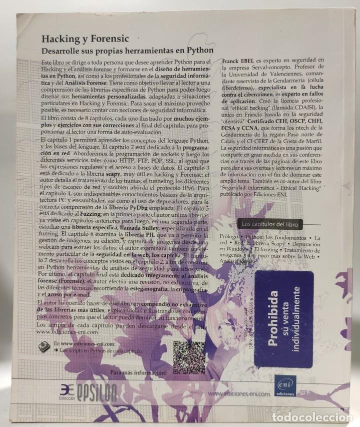 Libros de segunda mano: HACKING Y FORENSIC Desarrolle sus propias herramientas en Python - Foto 4