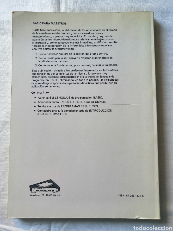 Libros de segunda mano: Basic para Maestros. Antonio Bellido Arsenio S&aacute;nchez 1985 - Foto 2