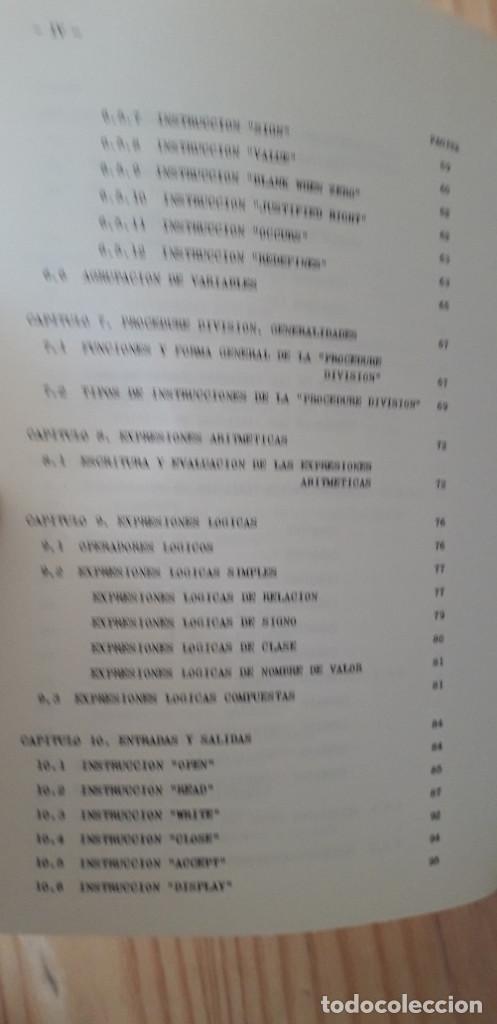 Libros de segunda mano: LENGUAJE DE PROGRAMACI&Oacute;N COBOL - J. ASTOR - Foto 5