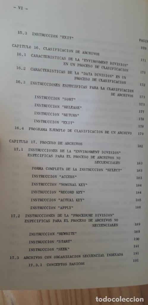Libros de segunda mano: LENGUAJE DE PROGRAMACI&Oacute;N COBOL - J. ASTOR - Foto 7