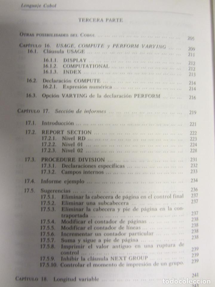 Libros de segunda mano: LENGUAJE COBOL. IGNACIO DEL CAMPO MART&Iacute;N. EDITORIAL CEDED 1985 - Foto 18
