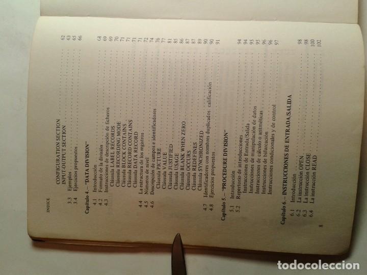 Libros de segunda mano: PROGRAMACI&Oacute;N CON EL LENGUAJE COBOL 1987 CARLOS GAL&Aacute;N PASCUAL 7&ordf; ED. PARANINFO - Foto 4