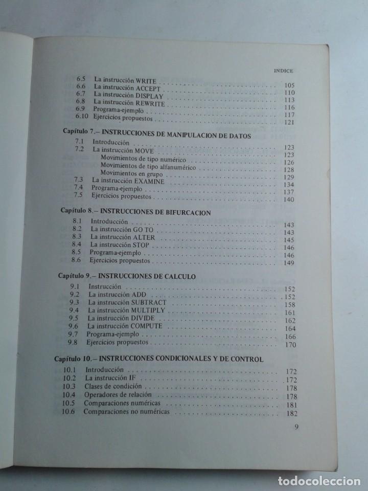 Libros de segunda mano: PROGRAMACI&Oacute;N CON EL LENGUAJE COBOL 1987 CARLOS GAL&Aacute;N PASCUAL 7&ordf; ED. PARANINFO - Foto 5