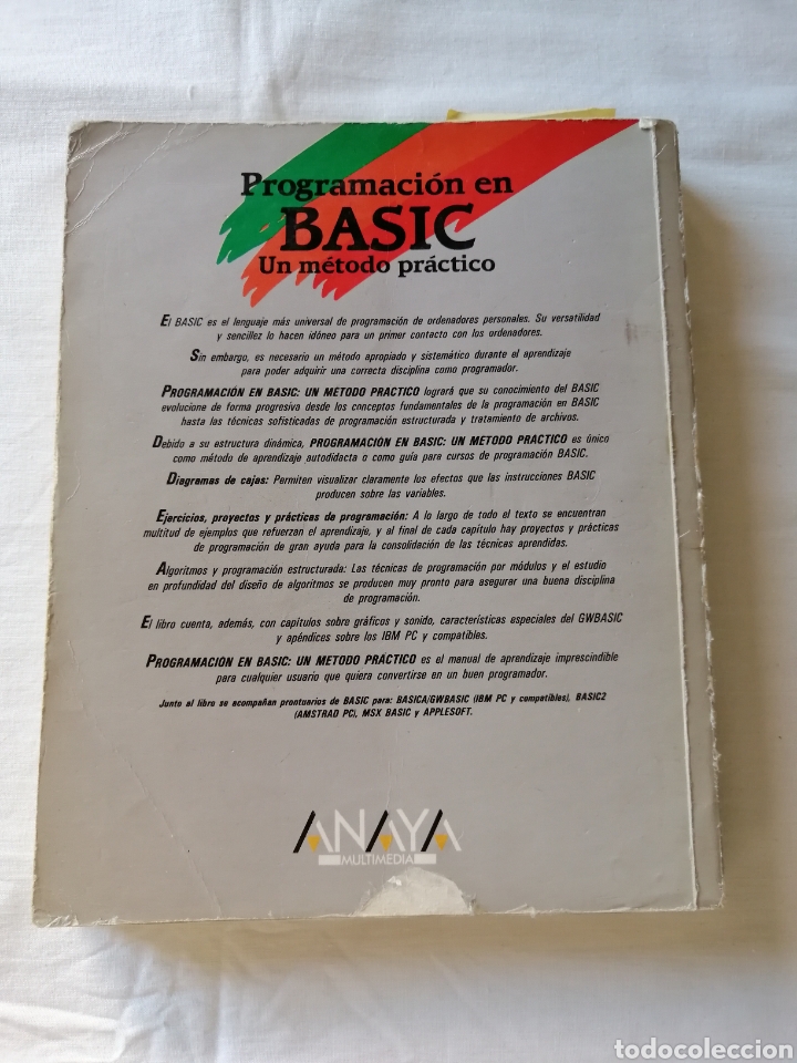 Libros de segunda mano: Programaci&oacute;n en Basic. Un m&eacute;todo pr&aacute;ctico. Anaya Multimedia 1988 - Foto 3