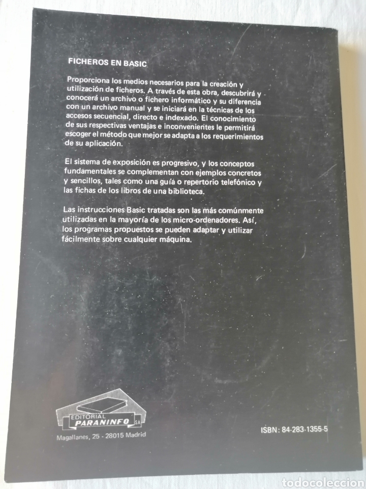 Libros de segunda mano: Ficheros en Basic. Claude Delannoy. 1985. Paraninfo - Foto 2