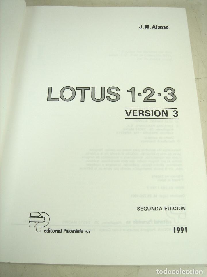 Libros de segunda mano: LOTUS 123 -VERSION 3 -J. MANUEL ALONSO -PARANINFO-LIBRO IFORMATICA - Foto 5