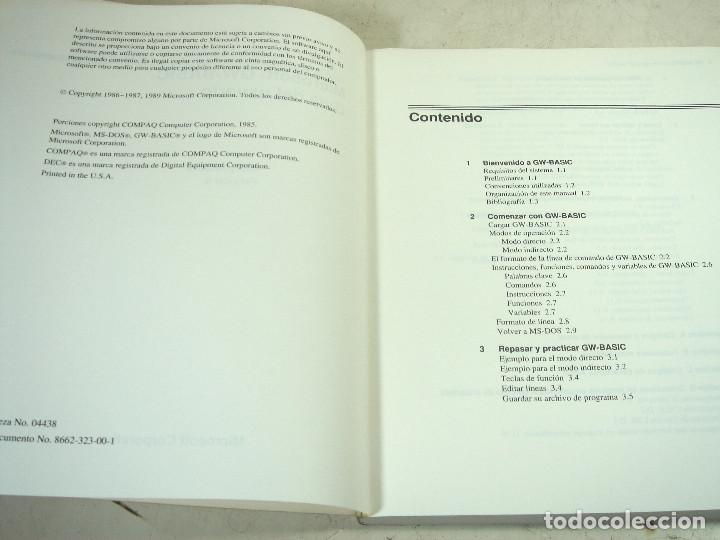 Libros de segunda mano: MICROSOFT GW BASIC-GUIA REFERENCIA DEL USUARIO -LIBRO IFORMATICA-D BASE 2 3 - Foto 5