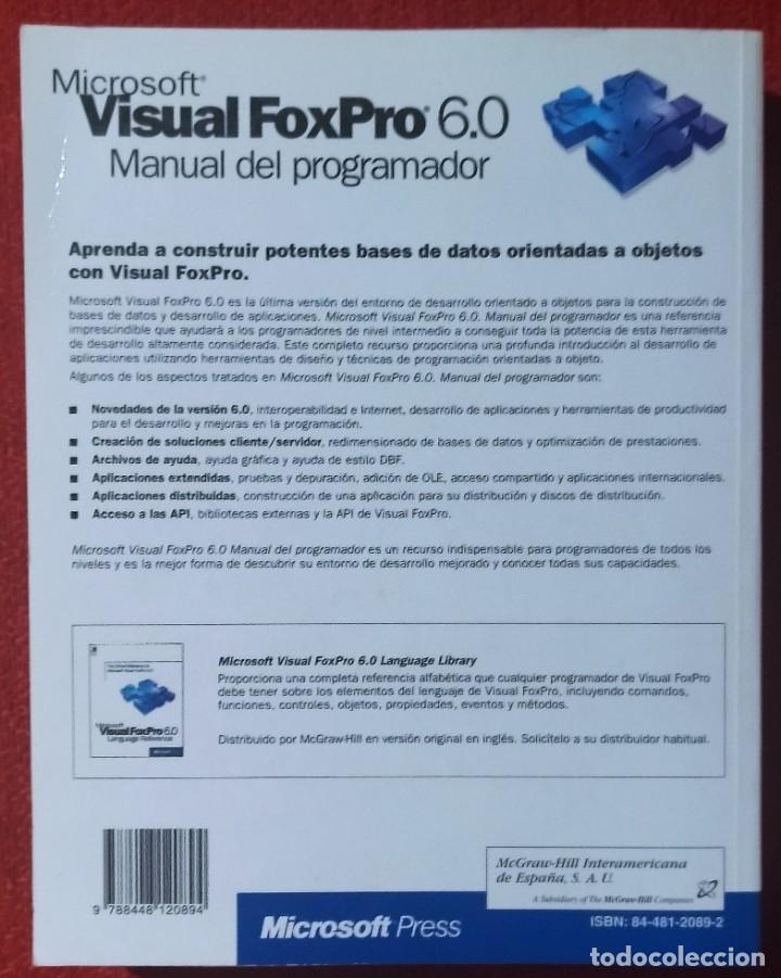 Libros de segunda mano: Microsoft Visual FoxPro 6.0 Manual del Programador. Muy buen estado. - Foto 2